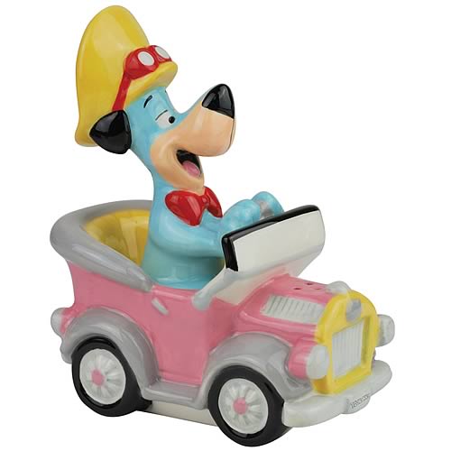 Huckleberry Hound in Car Salt and Pepper Shakers